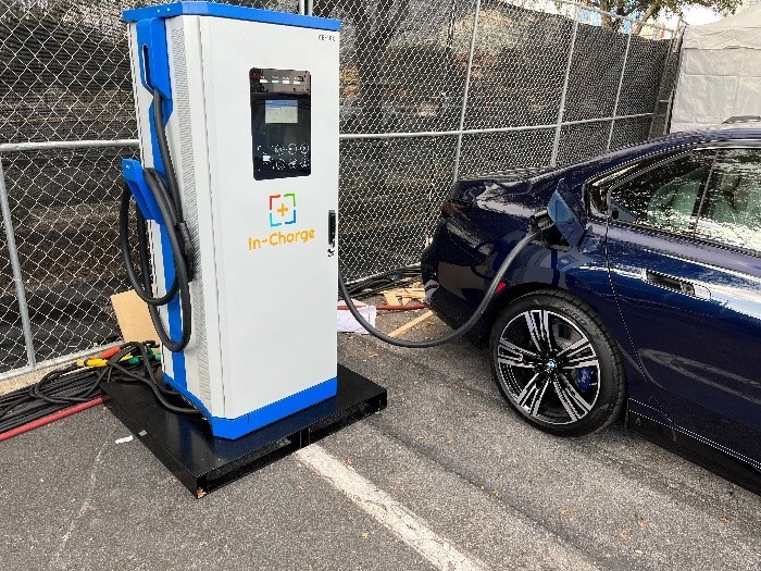 mobile mounted charger on site paired with a car