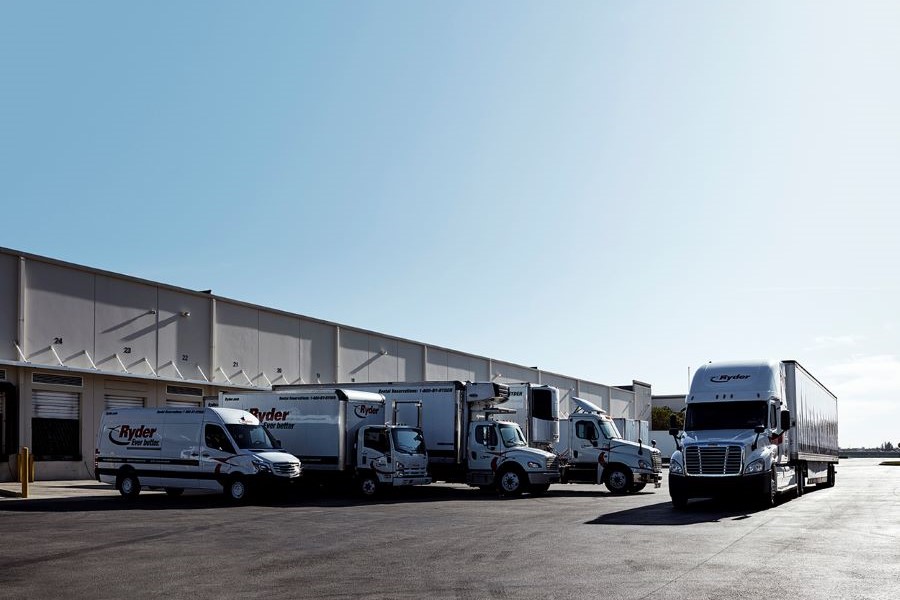 fleet of commercial vehicles