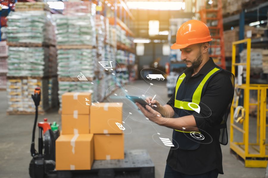 Inside a supply chain warehouse