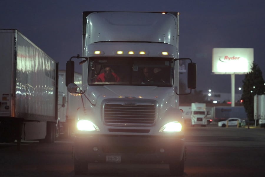 commercial truck at parking lot