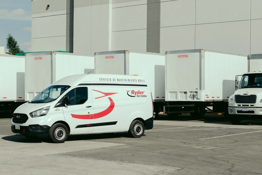 commercial vans at a parking lot